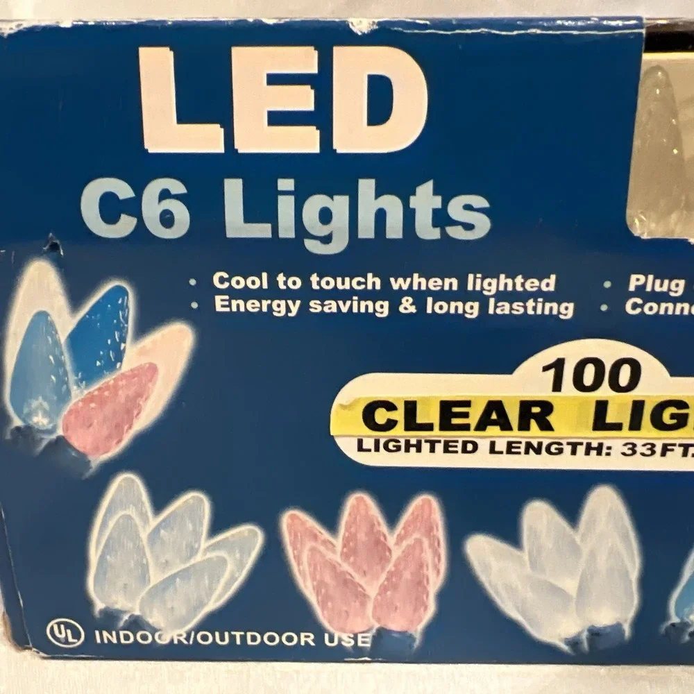 New -‎ String 100 LED Mini Clear Pine Cone Christmas Lights Santa's Forest 33ft